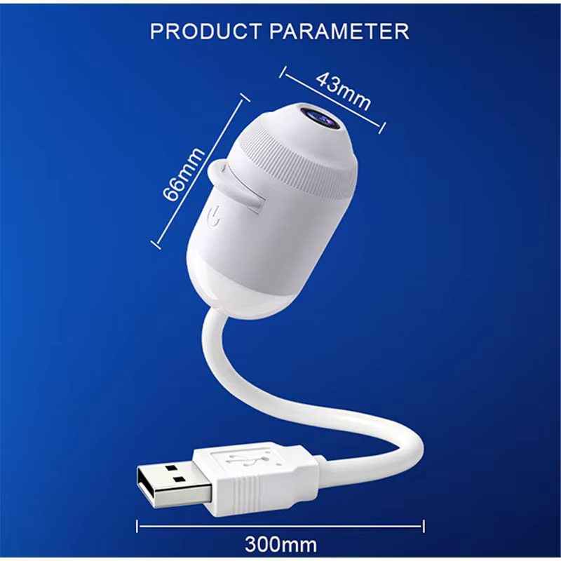 Galaxy Star Projector dimensions: 66mm height, 43mm diameter, 300mm cable